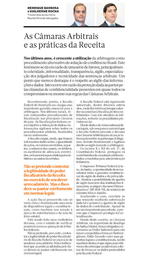 As Câmaras Arbitrais e o Fisco - Brasil Econômico